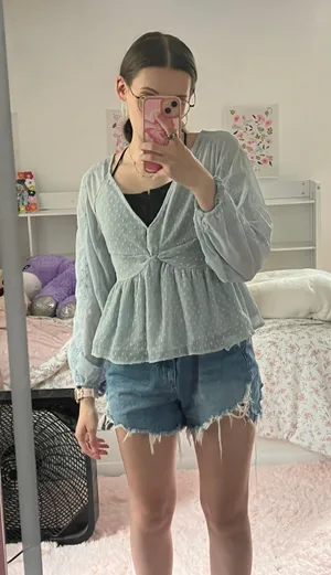 American Eagle Outfitters Blue Blouse thumbnail 1