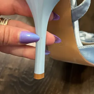 NWOT Lulus Light Blue Satin Rhinestone Bow Stiletto Heels thumbnail 10