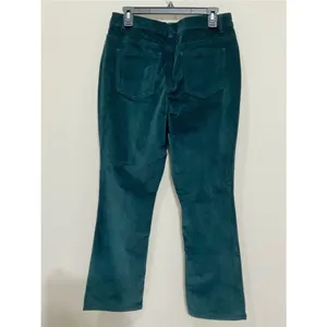 Jones New York Green Velvet Pants Straight Leg Jean Style Size 12 JNY thumbnail 5