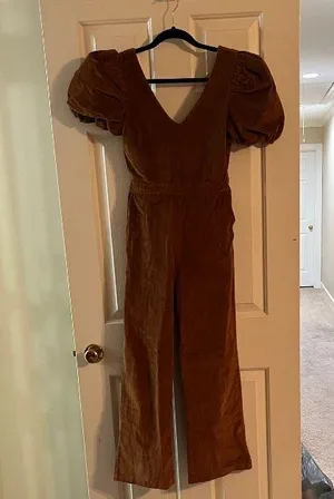 Brown, Corduroy Jumpsuit thumbnail 1