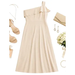 Hayley Paige Occasions One Shoulder Bridesmaid Gown Cashmere Size 22 NWT Maxi thumbnail 3