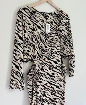 Torrid NWT Maxi Studio Knit Midi Dress Watercolor Zebra Tan Brown Orange Size 2X thumbnail 7