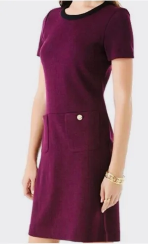 Tory Burch Anthea Burgundy Wool Blend Dress thumbnail 1