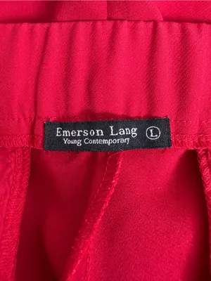 Emerson Lang Wide Leg Red Pants Size L thumbnail 3