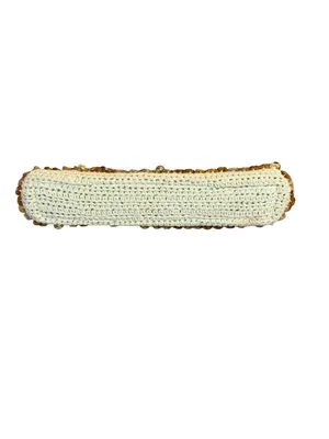 Vintage Y2k Call It Spring Beige Crochet With Gold Sequins Clutch thumbnail 8