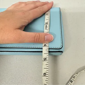 Kate Spade Mint Green Leather Square Clutch Handbag Purse Silver Hardware thumbnail 7