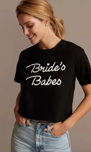 David's Bridal Black “Bride’s Babes” Top thumbnail 1