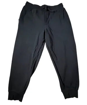 Zara Joggers Women L‎ Black 100% Cotton Drawstring Sweatpants Relaxed Fit thumbnail 1