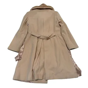 Vintage Y2K Moda International Pink Wool Fur Trim Overcoat Coat 6 thumbnail 2