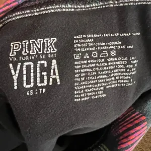 Victorias Secret PINK Black Logo Fold Over Leggings Y2K 2000s‎ Stretch Yoga XS thumbnail 6