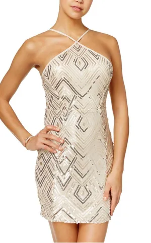 Crystal Doll Homecoming Sequin Bodycon Mini Dress Size 3 thumbnail 1