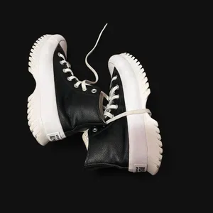 Black leather platform high top Converse thumbnail 7