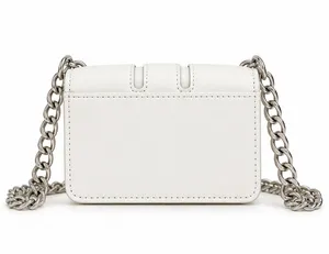 White Mini Bow Bag with Silver Chain Strap thumbnail 3
