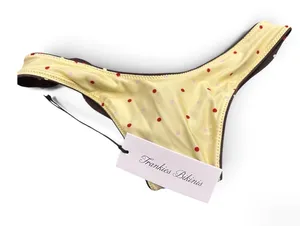 Frankie's Bikinis Full Moon Reversible Satin Bikini Bottom Honey Bug Color New thumbnail 1