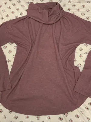 Women's Dusty Rose Cowl Neck Ribbed Pullover Pink Size XS thumbnail 1