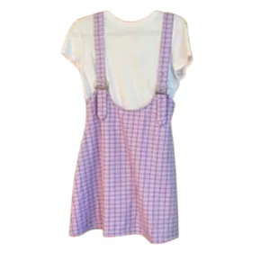Rue21 Lilac Checkered Pinafore Dress Overall Schoolgirl Mini thumbnail 2