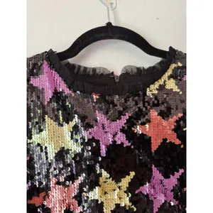 Endless Rose Sequin Star Puff Sleeve Mini Dress Size Medium thumbnail 7