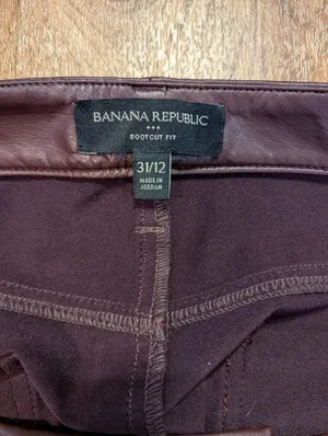 Banana Republic Faux Leather Bootcut Pants 31/12 – Deep Burgundy Wine, Chic Fit thumbnail 6