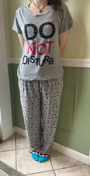 Lati Fashion hearts do not disturb pajama set thumbnail 1