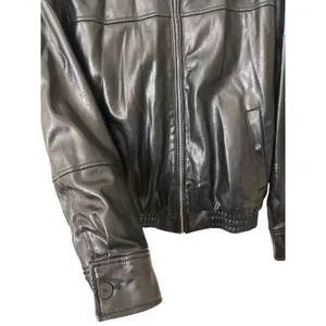 ZARA Faux Leather Bomber Jacket Black X-Small thumbnail 4
