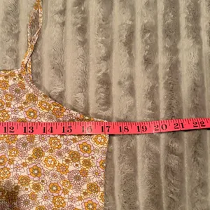 Altar'd State Floral Tie Back Crop Cami Tank Top Yellow Pink Boho Retro‎ Medium thumbnail 4