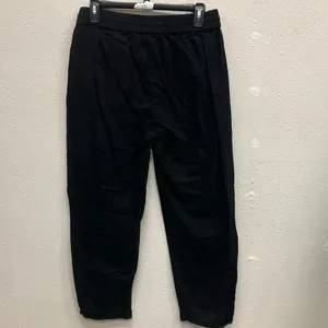 J. Crew Midrise Drawstring Linen Blend Black Rolled Hem Pants Size 4 #718 thumbnail 7