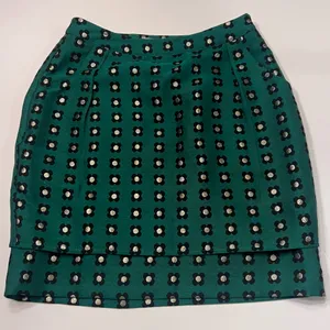 Anthropologie HD in Paris‎ Garden Glimmer Christmas Green Tiered Flower Skirt 4 thumbnail 9