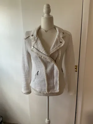 Carolina Belle Montreal Asymmetrical Tweed Zip Jacket- Sz Xsm thumbnail 2
