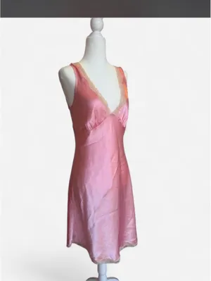 vintage Victoria’s Secret Pink Satin Slip Dress thumbnail 2