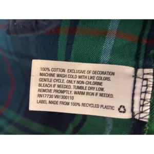 Wondershop Womens Pajama Set XS Green Blue Plaid Flannel Cotton Holiday Classic thumbnail 9
