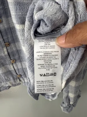 Anthropologie Pilcro Light Blue and White Plaid Top Cottagecore Prairie thumbnail 4