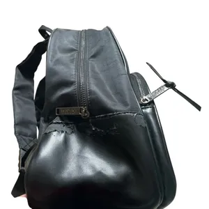 Versace Medusa head black faux patent leather nylon backpack thumbnail 7