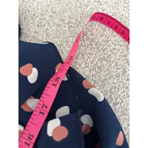 BloomChic Midi Dress Size 10 Navy Blue Polka Dot Ruffle Flutter Sleeve Smocked‎ thumbnail 5