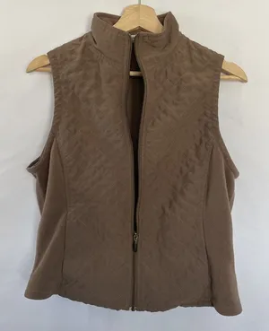 Columbia brown full zip quilted fleece women's‎ winter vest warm size S pockets thumbnail 1
