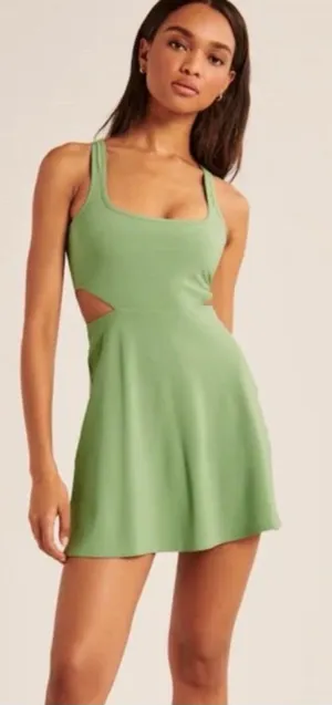 ABERCROMBIE & FITCH Traveler Athletic Green Cut Out Mini Dress thumbnail 1