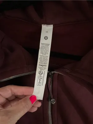 Lululemon NWT Scuba Full Zip Hoodie Jacket Garnet Size 14 thumbnail 6