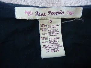 FREE PEOPLE Hobo Full Skirt Black Cotton Lined Size 12 thumbnail 7