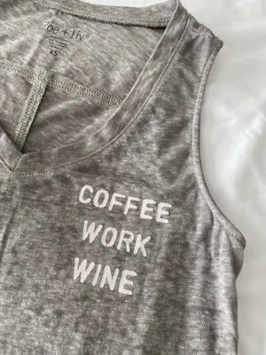 Light Grey Coffee, Work, Wine Tank Top thumbnail 3