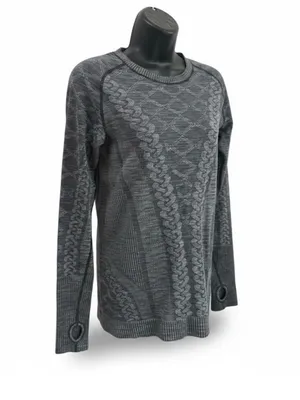 Lululemon Rest Less Pullover Gray Textured Women’s Size 6 Long Sleeve thumbnail 2