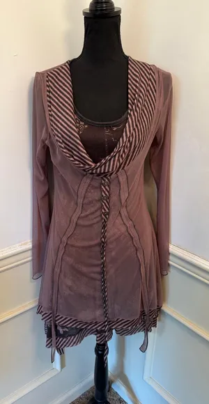 Vintage 90s/Y2K "We...Do" Made in France Whimsigoth Layered Tunic Top Fairy Goth thumbnail 1