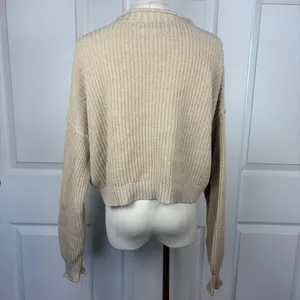 American eagle beige cropped sweater thumbnail 2