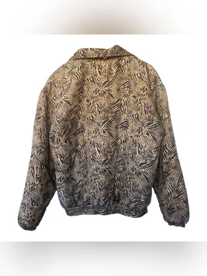 VTG Stunt Sports 100% Silk Leopard Print Bomber Jacket - Oversized S thumbnail 2