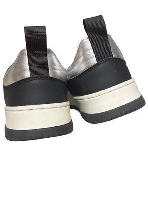 STEVE MADDEN Renegade Leather Sneakers 7 Black/White/Silver EUC thumbnail 8