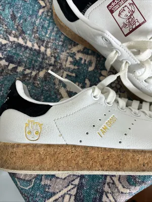 adidas White Leather Sneakers with Burgundy Logo Accents thumbnail 12