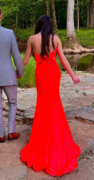 Clarisse Prom Dress Orange thumbnail 4