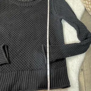 Black Aritzia Wilfred Free Black Open Knit Sweater thumbnail 3