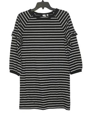 Gap T-Shirt Dress Size XS Black White Striped Womens Blended Fabric‎ LS Pullover thumbnail 1