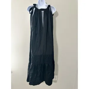 ASOS & Other Stories Gathered Black Tiered‎ Hem Maxi Dress Size 2 thumbnail 4