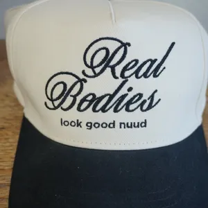 Nuuds Real Bodies Look Good Nuud Trucker Hat‎ Snapback Cream Black Cap Casual thumbnail 2