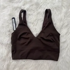 Nike Skims Matte V-Neck Longline Bra Dark Sepia Size Small thumbnail 3
